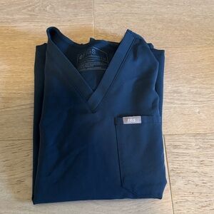 Figs Deep Blue V-Neck Scrub Top XS